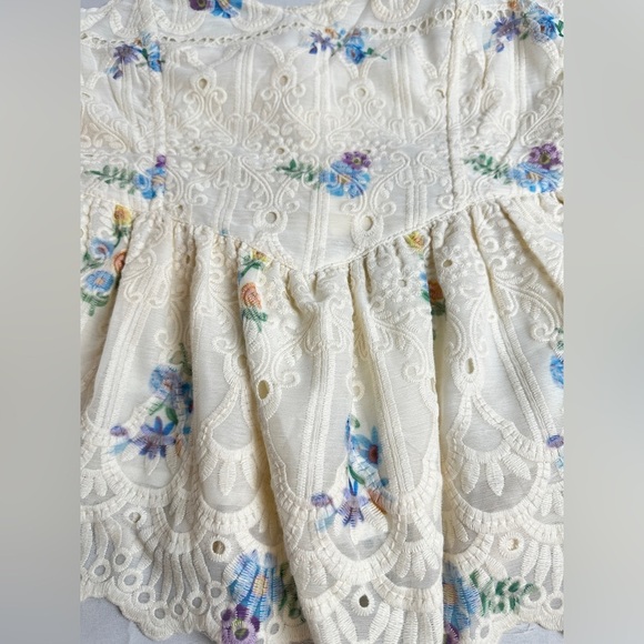 QuietStorm Jodie Strapless Embroidered Top with Sweetheart Neckline in Floral - Picture 8 of 10